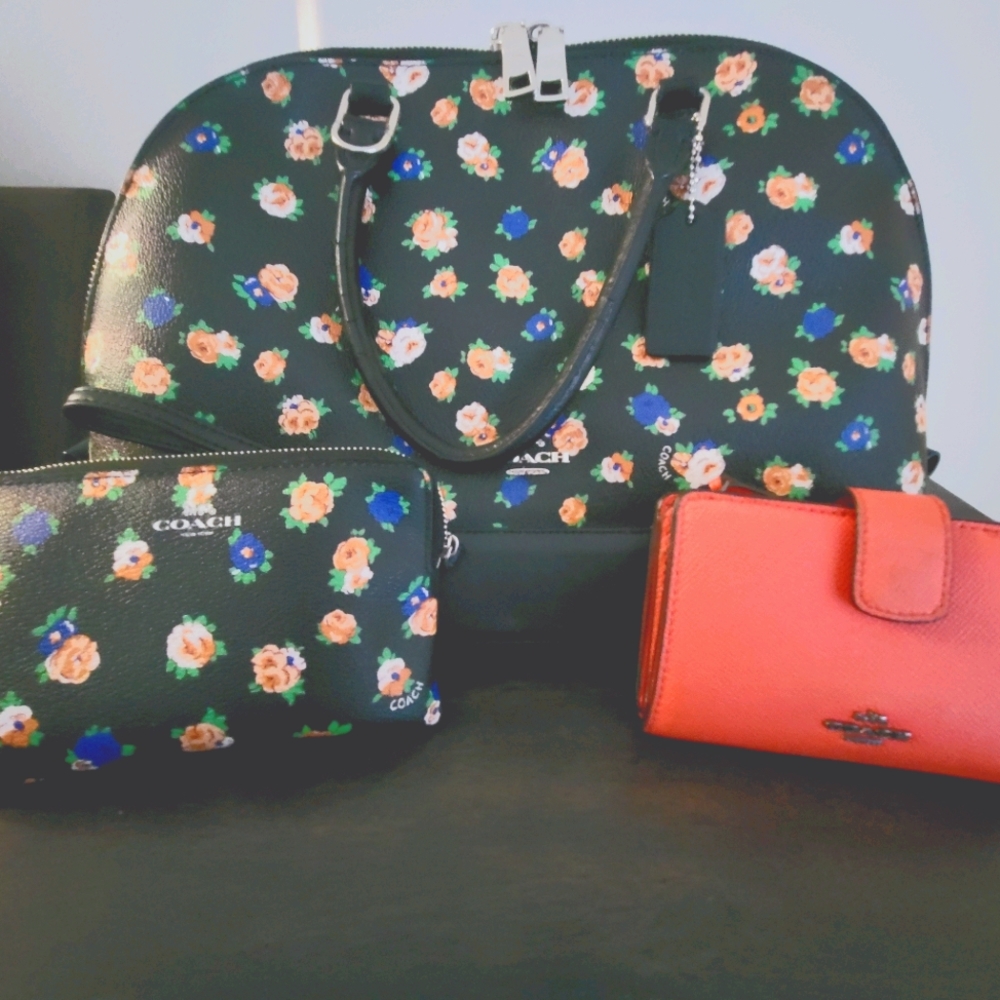 Authentic Coach handbag, wallet, and wristlet